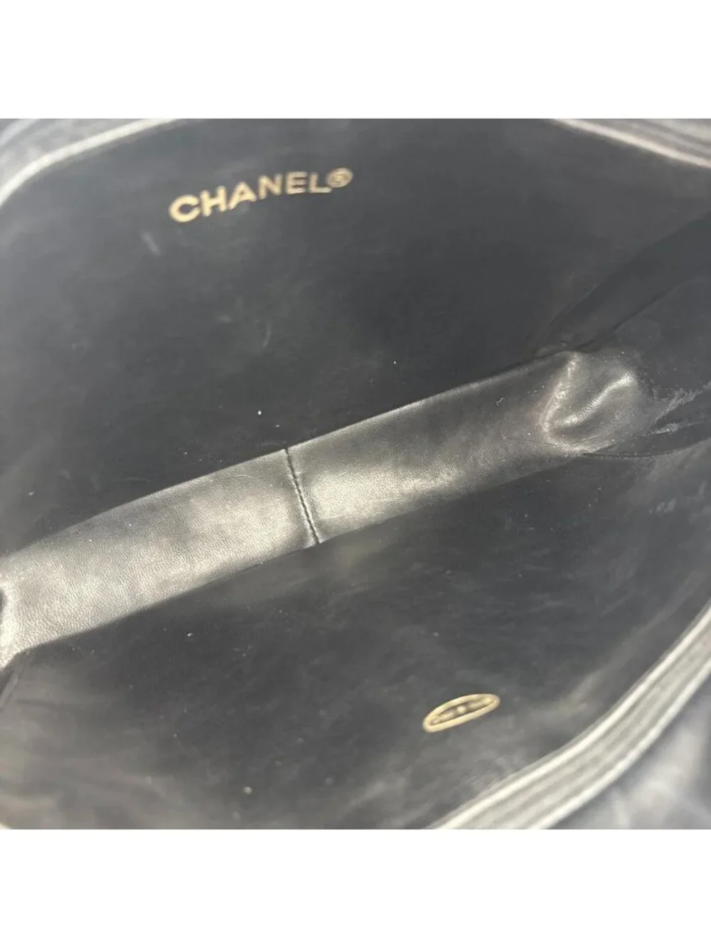 Chanel Lambskin Shoulder Bag Gold Black